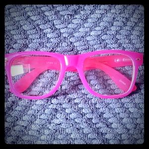 Hot pink eyeglasses